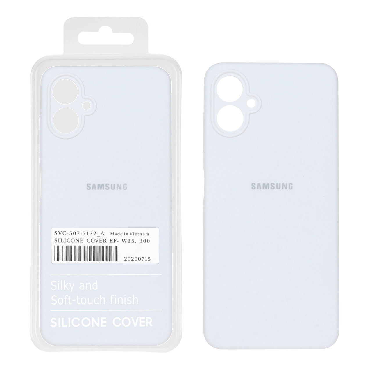 قاب سیلیکونی پاک کنی اورجینال درجه یک Samsung Galaxy A06 - سفید (پک دار)